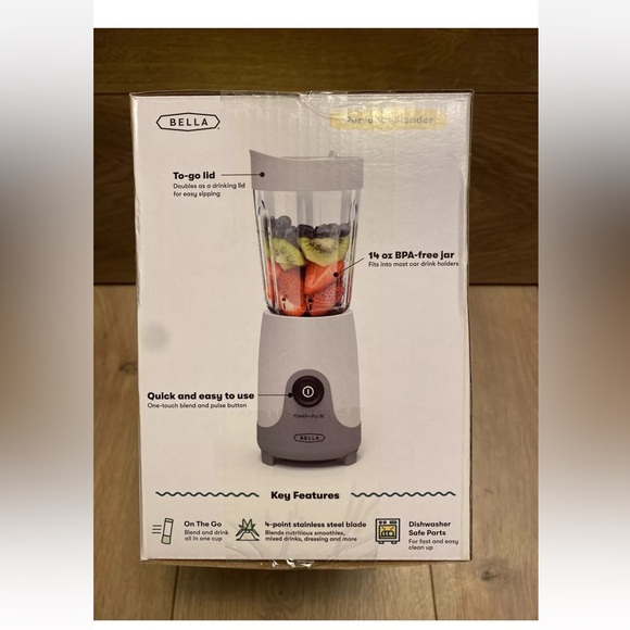 π Host Pick! π NIB Bella One Touch 14-Oz Blender White Marshmallow free Jar - Picture 2 of 3